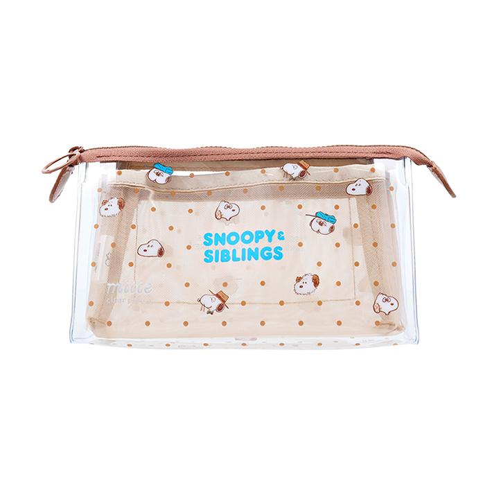 SNOOPY スヌーピー ミッテ クリアポーチ メッシュ マチ B柄 SNOOPY スヌーピー ミッテ クリアポーチ メッシュ マチ B柄
