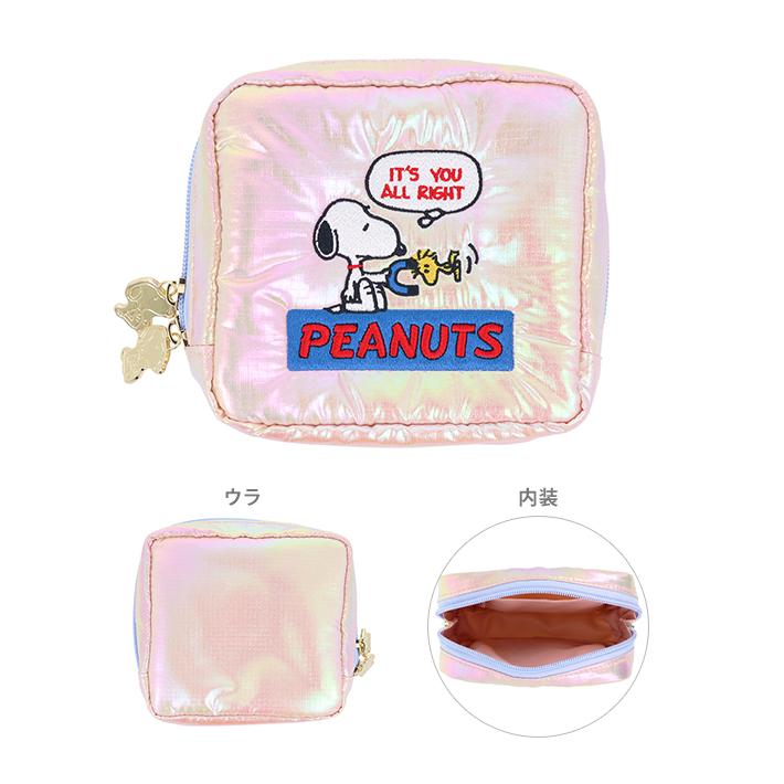 サンスター文具 スヌーピー スクエアポーチ ピンク 4901770774527 [M便 