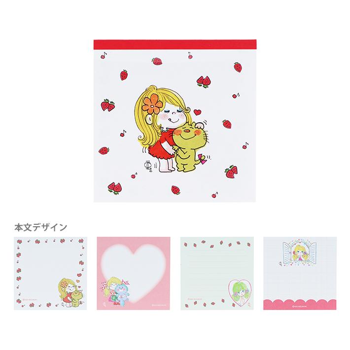 サンスター文具 水森亜土 スクエアメモ イチゴ柄 4901770790541 [M便 1