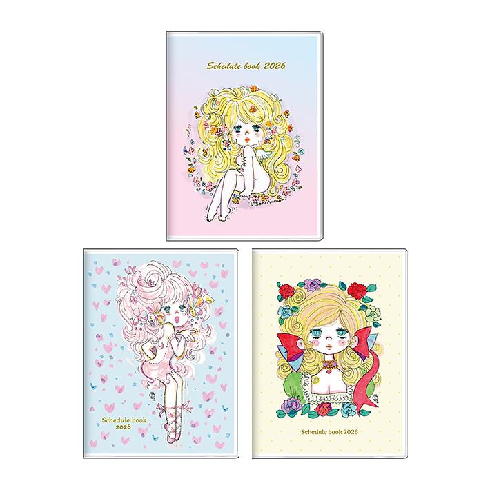 サンスター文具 水森亜土 2026年 マンスリースケジュール帳 A6 2025年