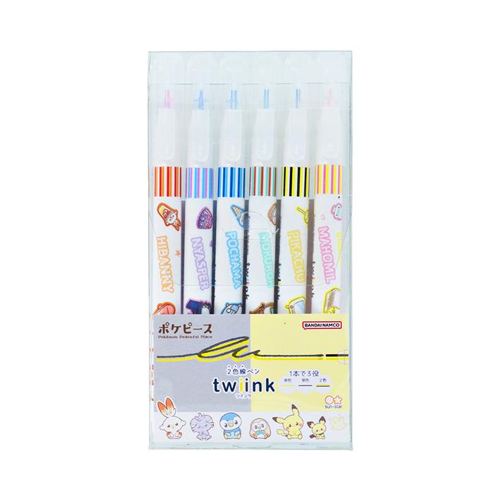 Pokemon（ポケモン） 2色線ペン ツインク twiink 6本セット ポケピース