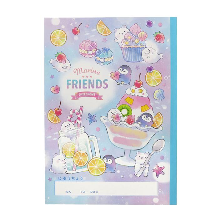 New限定品 自由帳 B5 マリンフレンズ柄 新入学文具 M便 1 3 143円