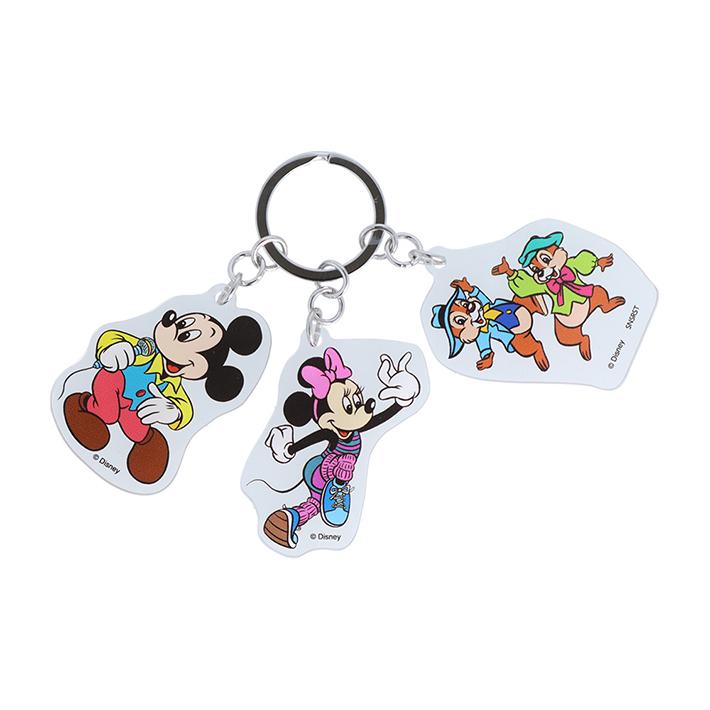 ミッキー＆フレンズ ディズニー 3連アクリルキーホルダー レトロ