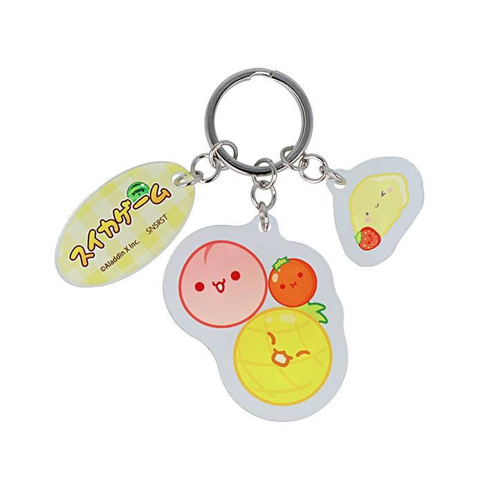 サンスター文具 スイカゲーム 3連アクリルキーホルダー B柄