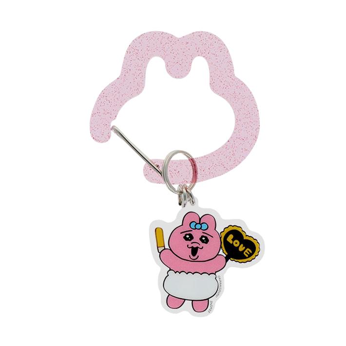 サンスター文具 おぱんちゅうさぎ ダイカットアクリルカラビナ 2カラー
