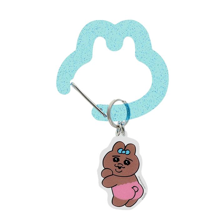 サンスター文具 おぱんちゅうさぎ ダイカットアクリルカラビナ 2カラー