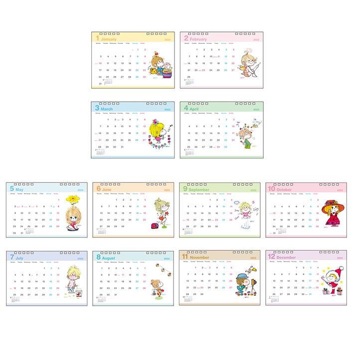 Off 水森亜土 22年 デスクカレンダー M便 1 2 シブヤ文具 通販 Paypayモール