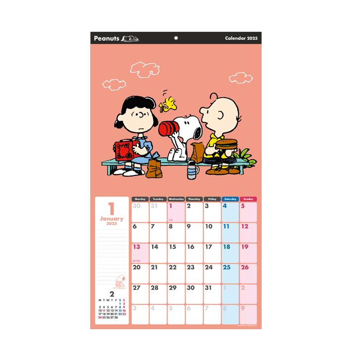 サンスター文具 スヌーピー 2025年 ウォールカレンダー