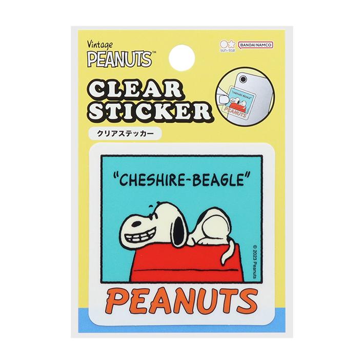 SNOOPY（スヌーピー） クリアステッカー チェシャ・ビーグル柄