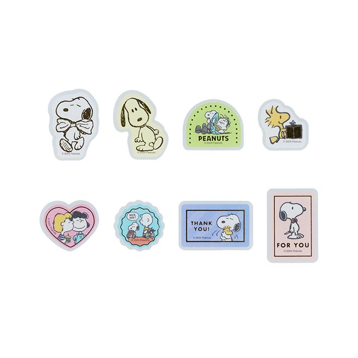 サンスター文具 スヌーピー ボックス入フレークシール ライトブルー