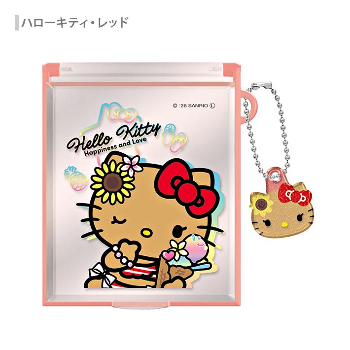 サンリオキャラクターズ マスコット付き Mサイズ ミラー ハローキティ