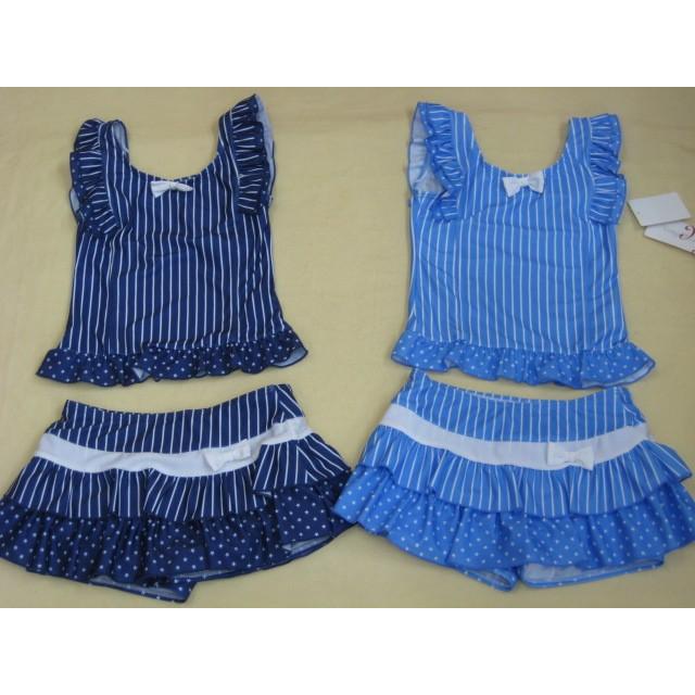 女の子 水着 セパレート タンキニ スイムウエアー Kitty Mona 女児 ガール ジュニア ストライプ 130 140 150 160