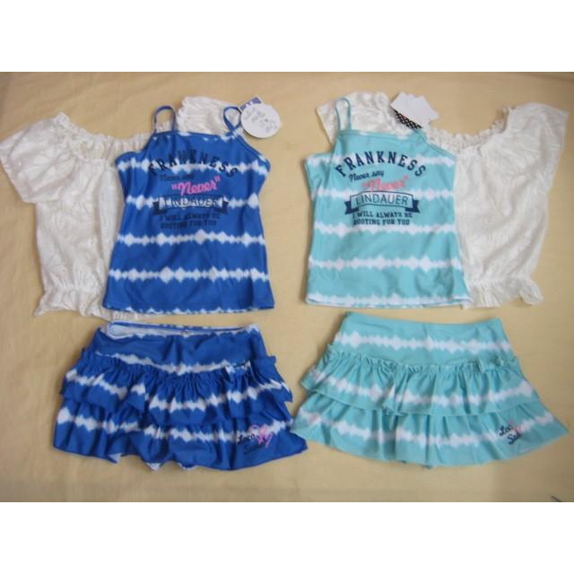 水着 女の子 セパレート タンキニ スイムウエアー Lindauere ジュニア ガール ジュニア水着 子供服 ３点セット 130 140 150 160 熱販売