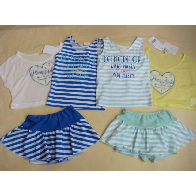 女の子 水着 セパレート タンキニ スイムウエアー Angel Love ジュニア ガール ボーダー 子供服 1 130 140 150 160 安い購入