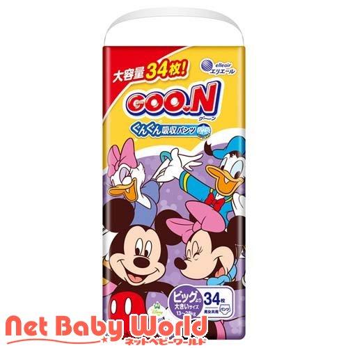 グーン ぐんぐん吸収パンツ BIGより大きいサイズ ディズニー ( 34枚入