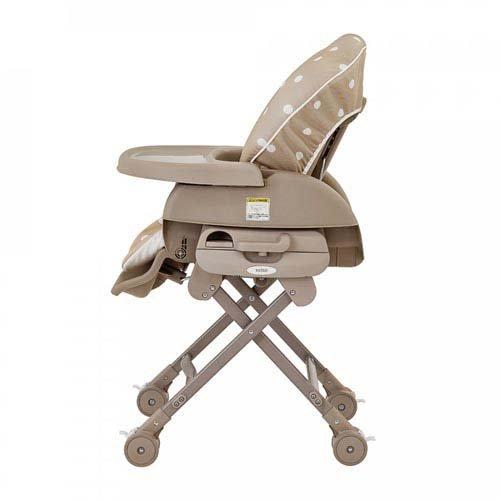 カトージ★ハイローチェア　ピッコロ　ドットベージュ ハイチェア 取外し可能トレイ スイングハイローラック ピッコロ ドットベージュ ( 1台