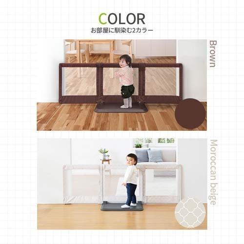 おくだけとおせんぼ L モロッカンベージュ ( 1個 )/ 日本育児 ( ベビーゲート セーフティゲート おくだけ 簡単 設置 )
