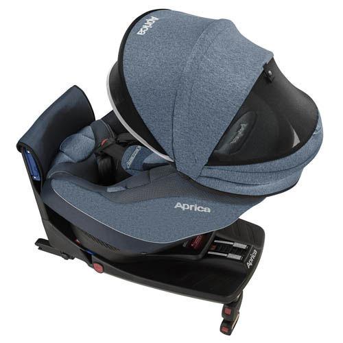 クルリラ　AD　ライトネイビー　幌　NV　1台　新生児　チャイルドシート　回転式　アップリカ(Aprica)　isofix