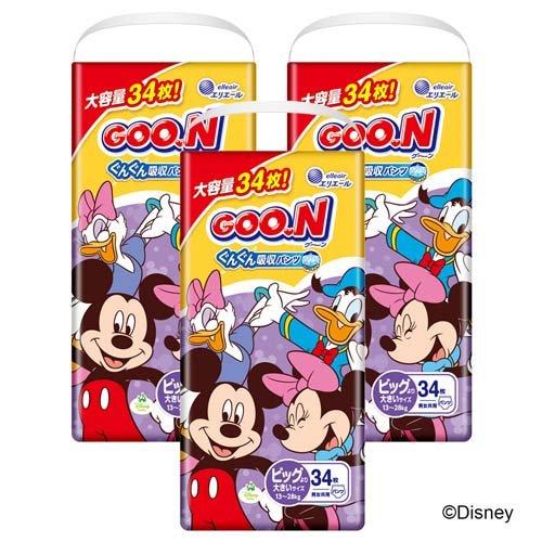Goo.N おむつ ビッグより大きい 34枚入り ディズニーデザイン 8個