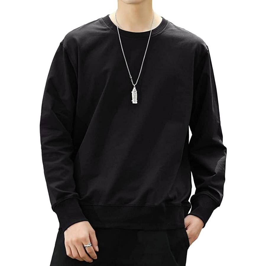 パーカー メンズ トレーナー かっこいいパーカー 長袖 服 Tシャツ スウェット 大きい サイズ おしゃれ 無地 人気 Black 2xl