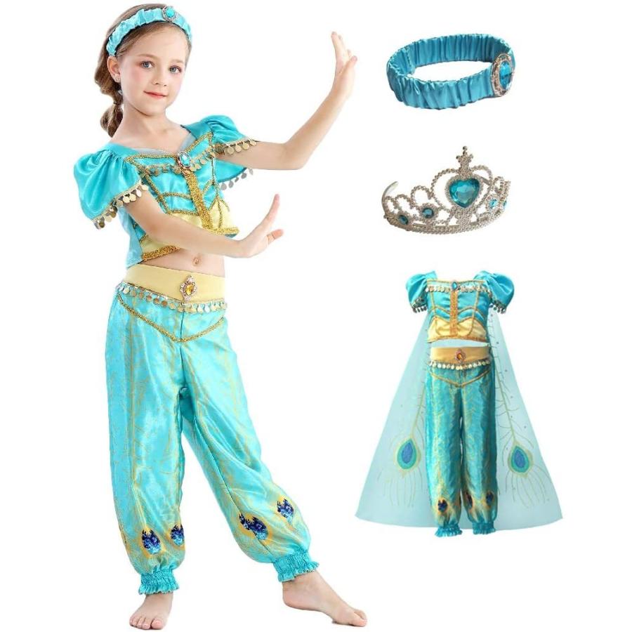 Eones Style ジャスミン衣装 子供用 アラビアン プリンセス ドレス ダンス衣装 コスチューム マント 5点セット 110cm 乗用玩具一般 Fincalashigueras Com