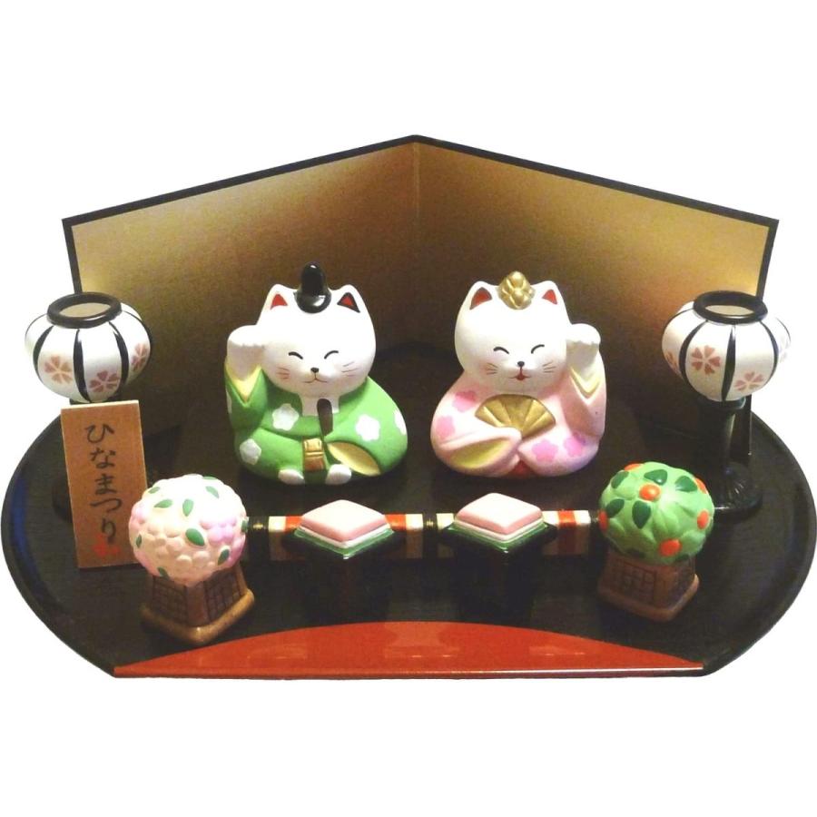ねこのひな祭りセット かわいい猫の雛人形です 陶器製 手描き 工芸品 民芸品 Vest Doctum Edu Br