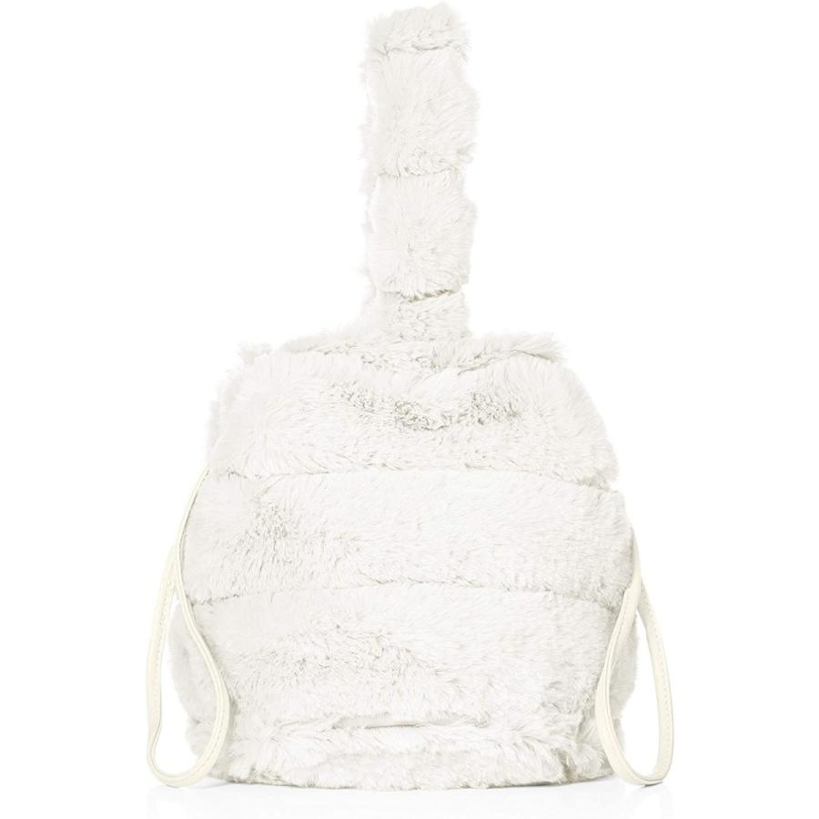見事な創造力 [ベリッシュ] モコモコ段々エコファー巾着バッグ ホワイト K376 ハンドバッグ
