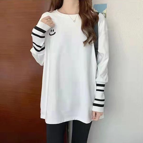 チュニック ロングTシャツ ロンt tシャツ レディース スマイル