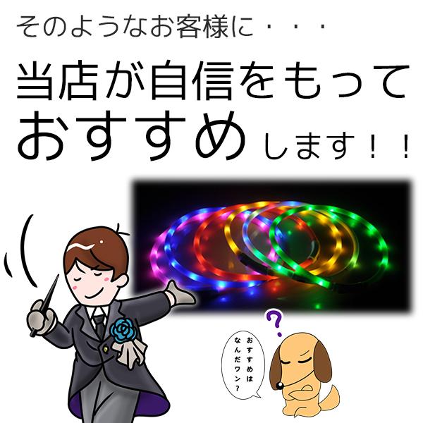 首輪 光る 犬 猫 LED 発光 ピカピカ おしゃれ USB充電式 防水 レインボー 赤 青 黄 緑   カラフル 夜 散歩 軽い  70cm |  | 07