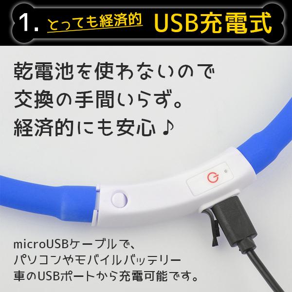 首輪 光る 犬 猫 LED 発光 ピカピカ おしゃれ USB充電式 防水 レインボー 赤 青 黄 緑   カラフル 夜 散歩 軽い  70cm |  | 09