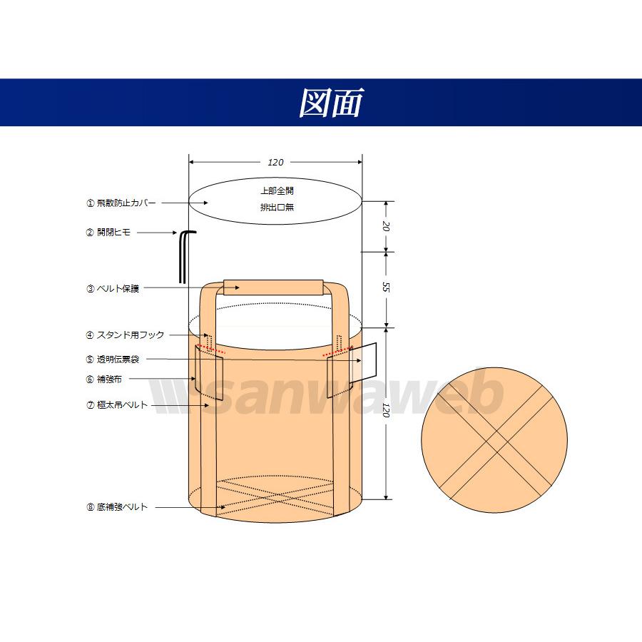 食品衛生法適合】 フレコンバッグ 120K 丸型 1200φx1200H 上部全開 排出口なし 10枚入 バージン材 コンテナバッグ フレキシブルコンテナバッグ :30010017:sanwaweb - 通販 - Yahoo!ショッピング 食品衛生法適合】 フレコンバッグ 120K 丸型 1200φx1200H 上部全開 排出口なし 10枚入 バージン材 コンテナバッグ フレキシブルコンテナバッグ :30010017:sanwaweb - 通販 - Yahoo!ショッピング