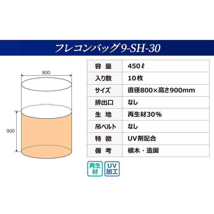 吊りベルトなし フレコンバッグ 9-SH-30 丸型 800φx900H 上部全開 排出口なし 10枚入 フレコンバッグ フレキシブルコンテナ 土のう袋 土嚢 |  | 01