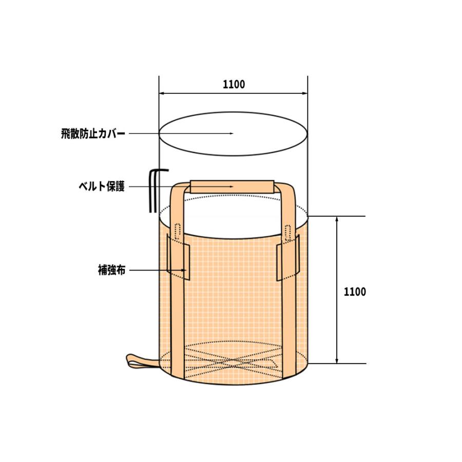 10梱包まとめ買い割引 水切り フレコンバック 333 丸型 1100φx1100H 上部全開 排出口なし 100枚入 フレコンバッグ バージン材 |  | 01