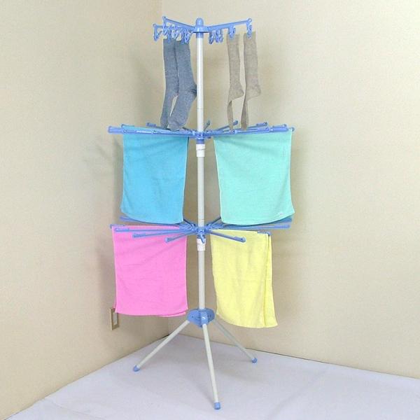 スタンド物干し3段 テンダー1 EC-30 BL ブルー 水色 ピンチ12個付 日本製 |  | 01