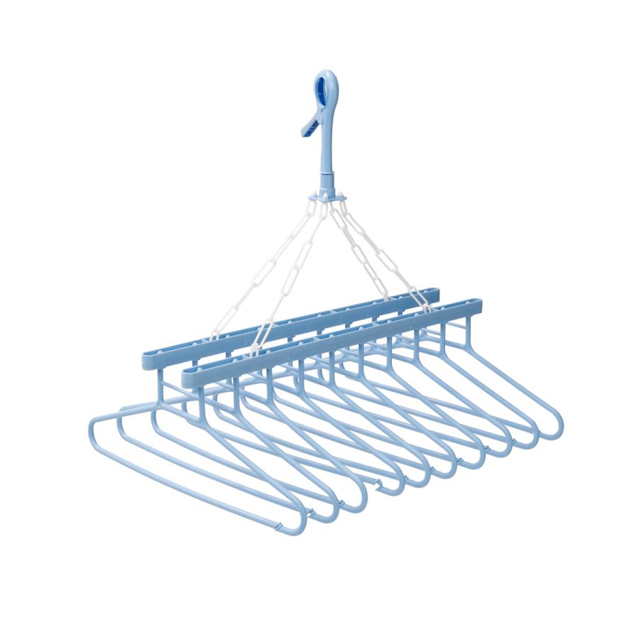 日本製 クリップ式10連ハンガー マイフラワー ピンク / ブルー