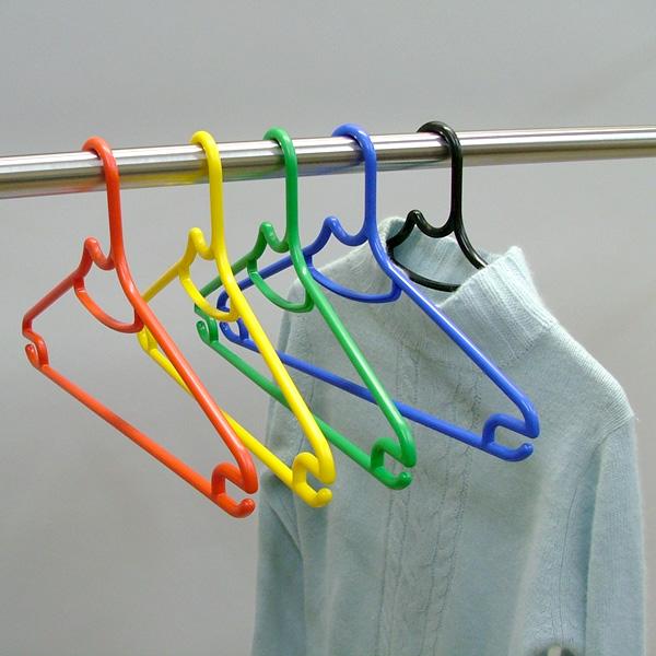 洋服ハンガー15本 トロピカルカラー 5色×3セット 洗濯・物干しハンガー