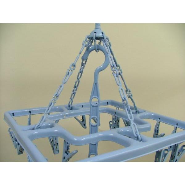 洗濯物干し 2段干し角ハンガー ピンチ20個付き 洗濯ハンガー ブルー |  | 02