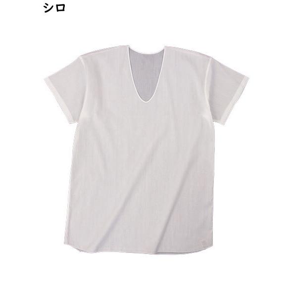 三ツ桃クレープ メンズ半袖Ｕ首シャツ 日本製 夏用 1105-21 [S、M、Lサイズ] 紳士 インナー｜netdeinner｜08