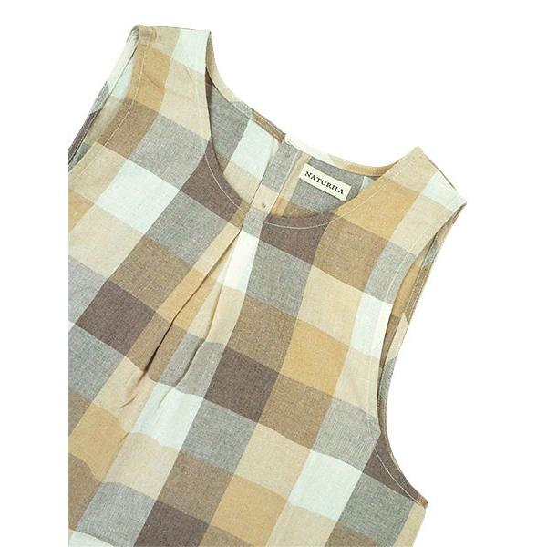 エプロン NATURILA ラン型かぶりエプロン ブロックチェック柄 年間 2253154 [M-Lサイズ] 婦人 | ブランド登録なし | 02