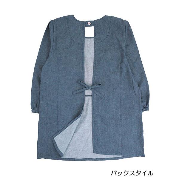 エプロン Big mama ビッグママ  割烹着 デニム 後ろ開き 年間 BM4394 [M-Lサイズ] 婦人 | ブランド登録なし | 01