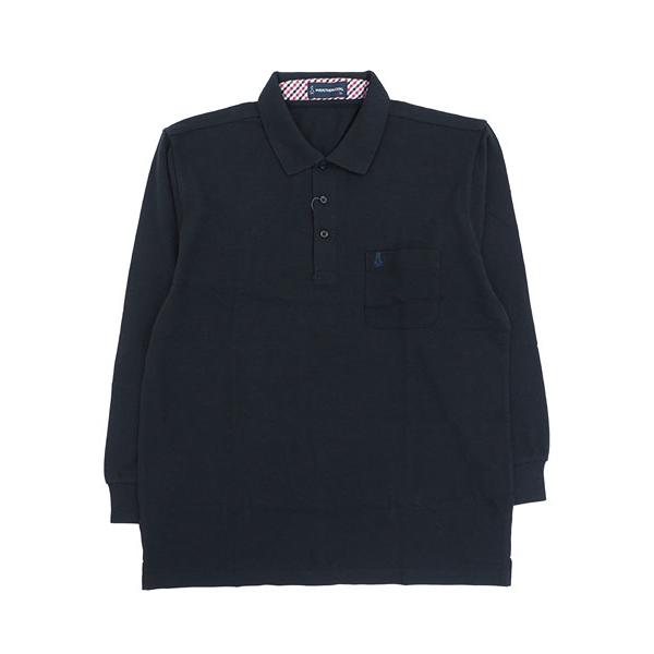 DIOR HOMME 鹿の子生地・長袖ポロシャツ黒 WEATHERCOCK メンズ長袖鹿の子ポロシャツ 無地 定番 22131506 [M