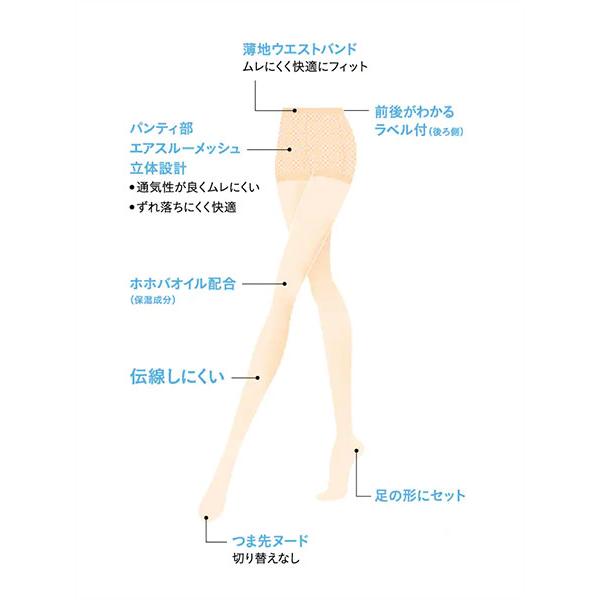 GUNZE SABRINA サブリナ レディースパンスト さらっと涼感クール 伝線しにくい 日本製 春夏用 SB570 GUNZE [M-L、L-LLサイズ] 婦人 | SABRINA（GUNZE） | 03