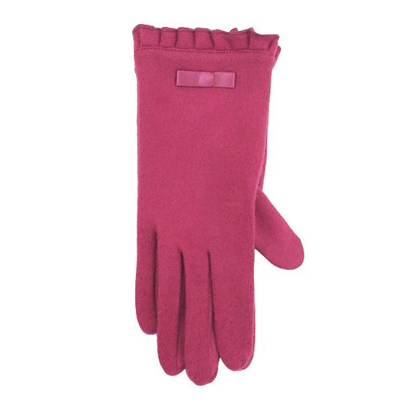 ふんわりあったか起毛 レディース防寒手袋 リボンのワンポイント スマートフォンタッチパネル対応 冬用 2352524婦人 | ブランド登録なし | 07