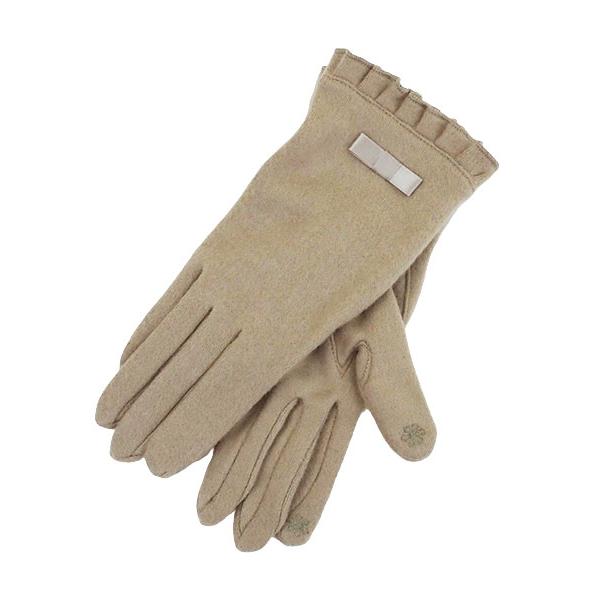 ふんわりあったか起毛 レディース防寒手袋 リボンのワンポイント スマートフォンタッチパネル対応 冬用 2352524婦人 | ブランド登録なし | 03