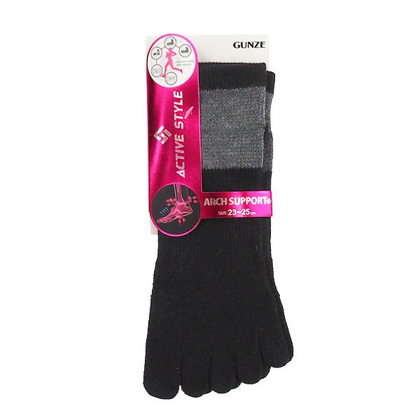 グンゼ ACTIVE STYLE レディース5本指ショートソックス アーチサポート 年間 ST0503 GUNZE [23-25サイズ] 婦人 | GUNZE | 13