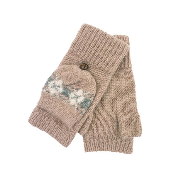 レディース防寒手袋 指切り＆ミトン アーガイル柄 冬用 33626 [フリーサイズ] 婦人 | ブランド登録なし | 07