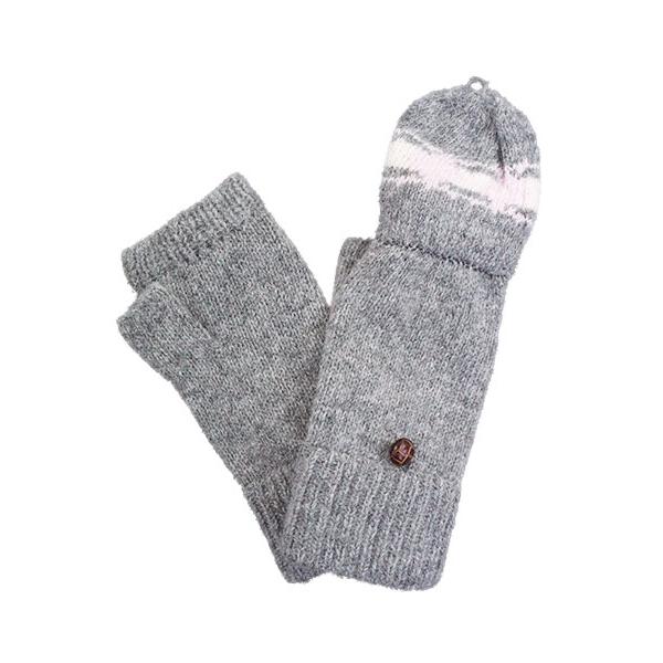 レディース防寒手袋 指切り＆ミトン アーガイル柄 冬用 33626 [フリーサイズ] 婦人 | ブランド登録なし | 01