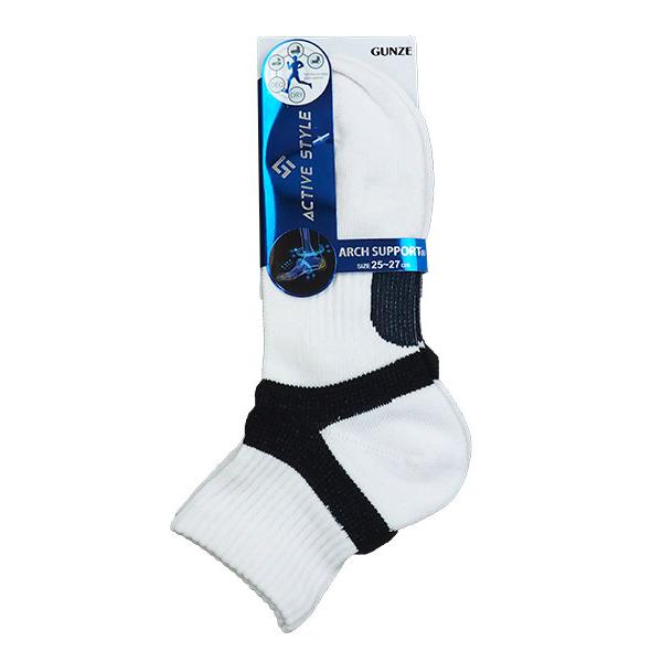 グンゼ ACTIVE STYLE メンズショートソックス アーチサポート  1  年間 AS0102 GUNZE [25-27サイズ] 紳士 | GUNZE | 05