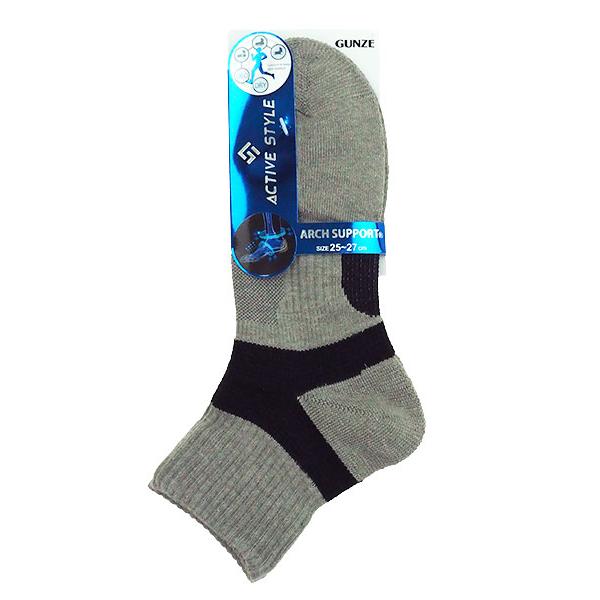 グンゼ ACTIVE STYLE メンズショートソックス アーチサポート  1  年間 AS0102 GUNZE [25-27サイズ] 紳士 | GUNZE | 06