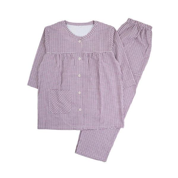 NERUGY レディース7分袖長パンツパジャマ ギンガムチェック 綿100%サッカー 夏用 46021 [M、Lサイズ] 婦人 | ブランド登録なし | 07